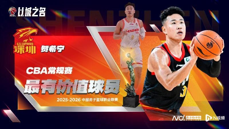 开云-深圳队贺希宁加冕CBA常规赛MVP，外援史密斯获国际最佳